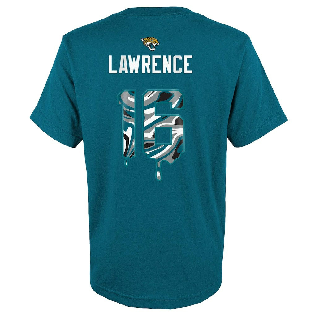 Trevor Lawrence  Youth Mainliner Drip Player Name & Number T-Shirt - Jacksonville Jaguars