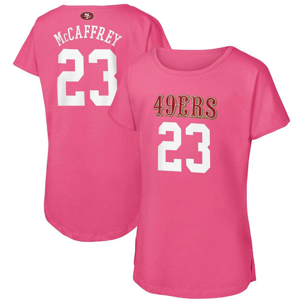 Christian McCaffrey  Girls Youth Player Name & Number T-Shirt - San Francisco 49ers
