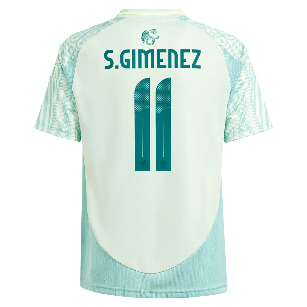 Santiago Giménez Mexico National Team Youth 2024 Away Replica Player Jersey - Adidas Green
