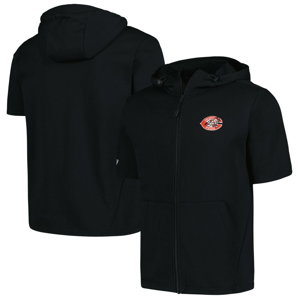 MLB Cincinnati Reds Levelwear Recruit Short Sleeve Full-Zip Hoodie
