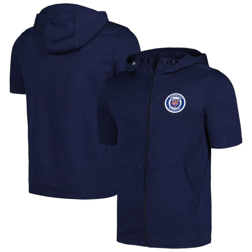 MLB Detroit Tigers Levelwear Recruit Short Sleeve Full-Zip Hoodie