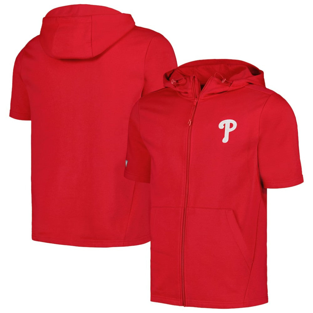 MLB Philadelphia Phillies Levelwear Recruit Short Sleeve Full-Zip Hoodie