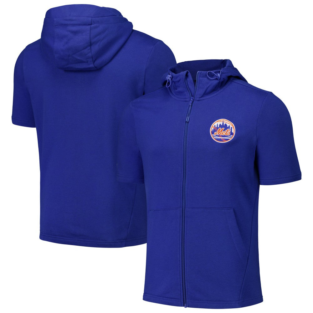 MLB New York Mets Levelwear Recruit Short Sleeve Full-Zip Hoodie