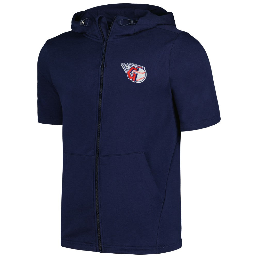 MLB Cleveland Guardians Levelwear Recruit Short Sleeve Full-Zip Hoodie