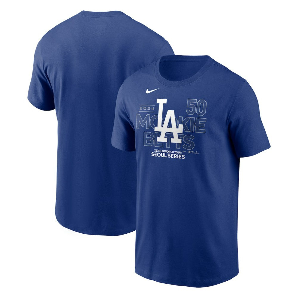 MLB Mookie Betts Los Angeles Dodgers Nike 2024 MLB World Tour Seoul Series Player Name & Number Event Stack T-Shirt