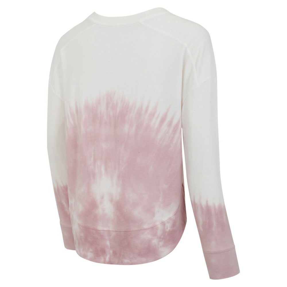 NHL Pink/White Pittsburgh Penguins Concepts Sport Women's Orchard Tie-Dye Long Sleeve Top