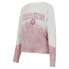 NHL Pink/White Boston Bruins Concepts Sport Women's Orchard Tie-Dye Long Sleeve Top