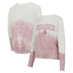 NHL Pink/White Seattle Kraken Concepts Sport Women's Orchard Tie-Dye Long Sleeve Top