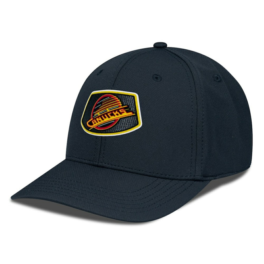 NHL Black Vancouver Canucks Levelwear Retro Skylight Rise Flex Hat