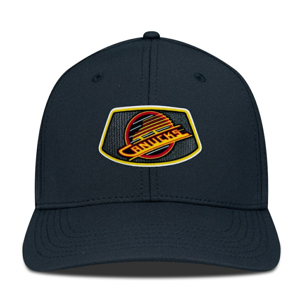 NHL Black Vancouver Canucks Levelwear Retro Skylight Rise Flex Hat