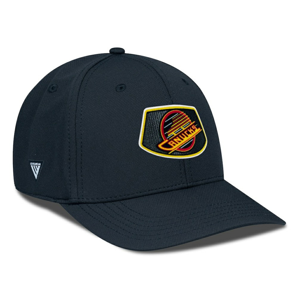 NHL Black Vancouver Canucks Levelwear Retro Skylight Rise Flex Hat