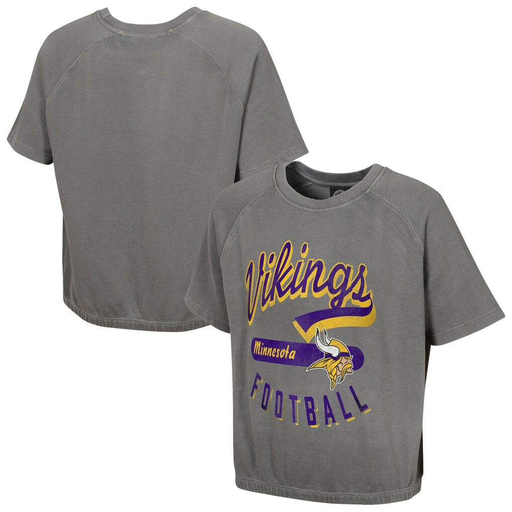 Women's Mineral Wash Short Sleeve Top - Minnesota Vikings