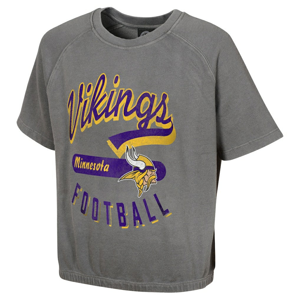 Women's Mineral Wash Short Sleeve Top - Minnesota Vikings