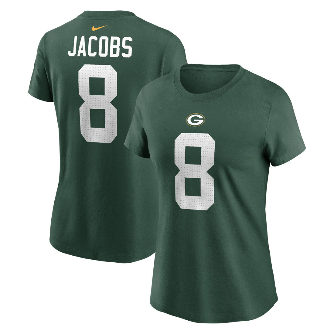 Josh Jacobs  Women's Player Name & Number T-Shirt - Green Bay Packers