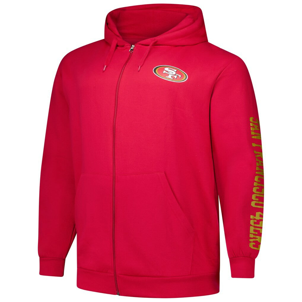 Big & Tall Sleeve Hit Full-Zip Hoodie - San Francisco 49ers