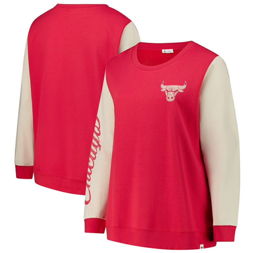 NBA Chicago Bulls '47 Women's Plus Size Oversized Rise Andie Pullover Sweatshirt
