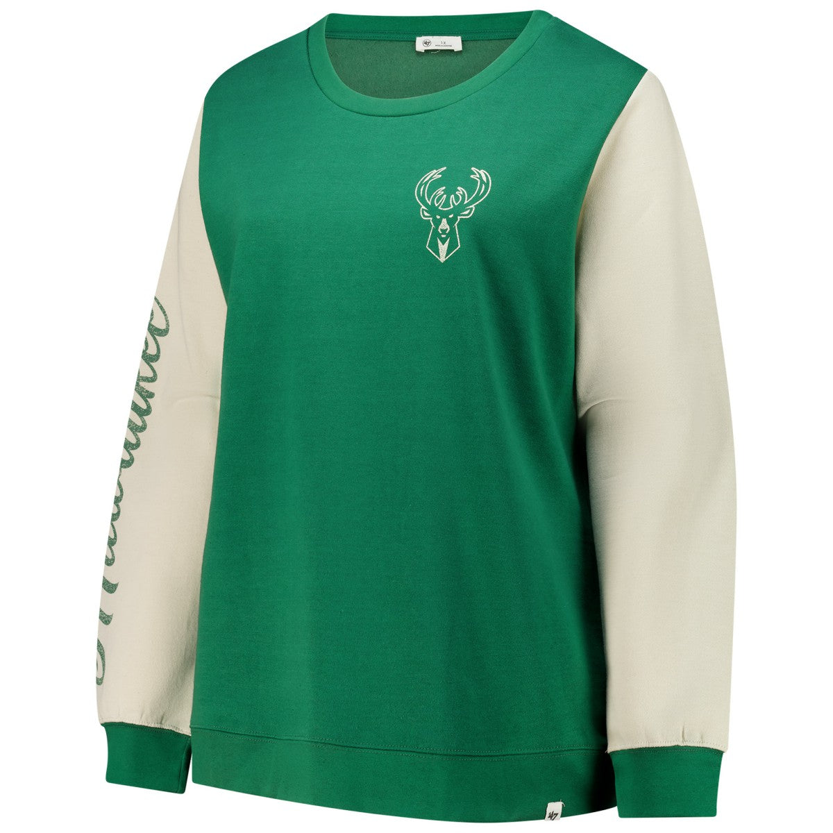 NBA Milwaukee Bucks '47 Women's Plus Size Oversized Rise Andie Pullover Sweatshirt