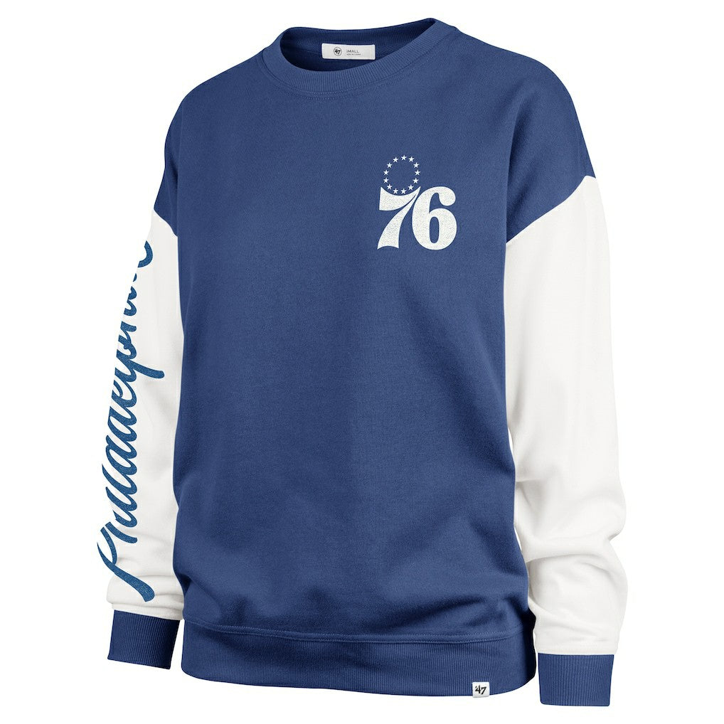 NBA Philadelphia 76ers '47 Women's Plus Size Oversized Rise Andie Pullover Sweatshirt