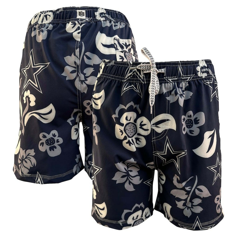 Wes & Willy Youth Floral Volley Swim Trunks - Dallas Cowboys