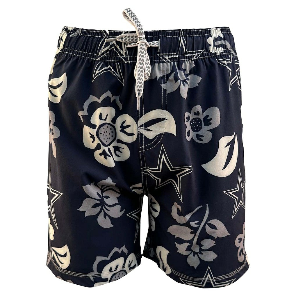 Wes & Willy Youth Floral Volley Swim Trunks - Dallas Cowboys