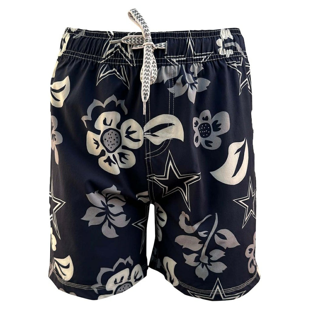 Wes & Willy Youth Floral Volley Swim Trunks - Dallas Cowboys