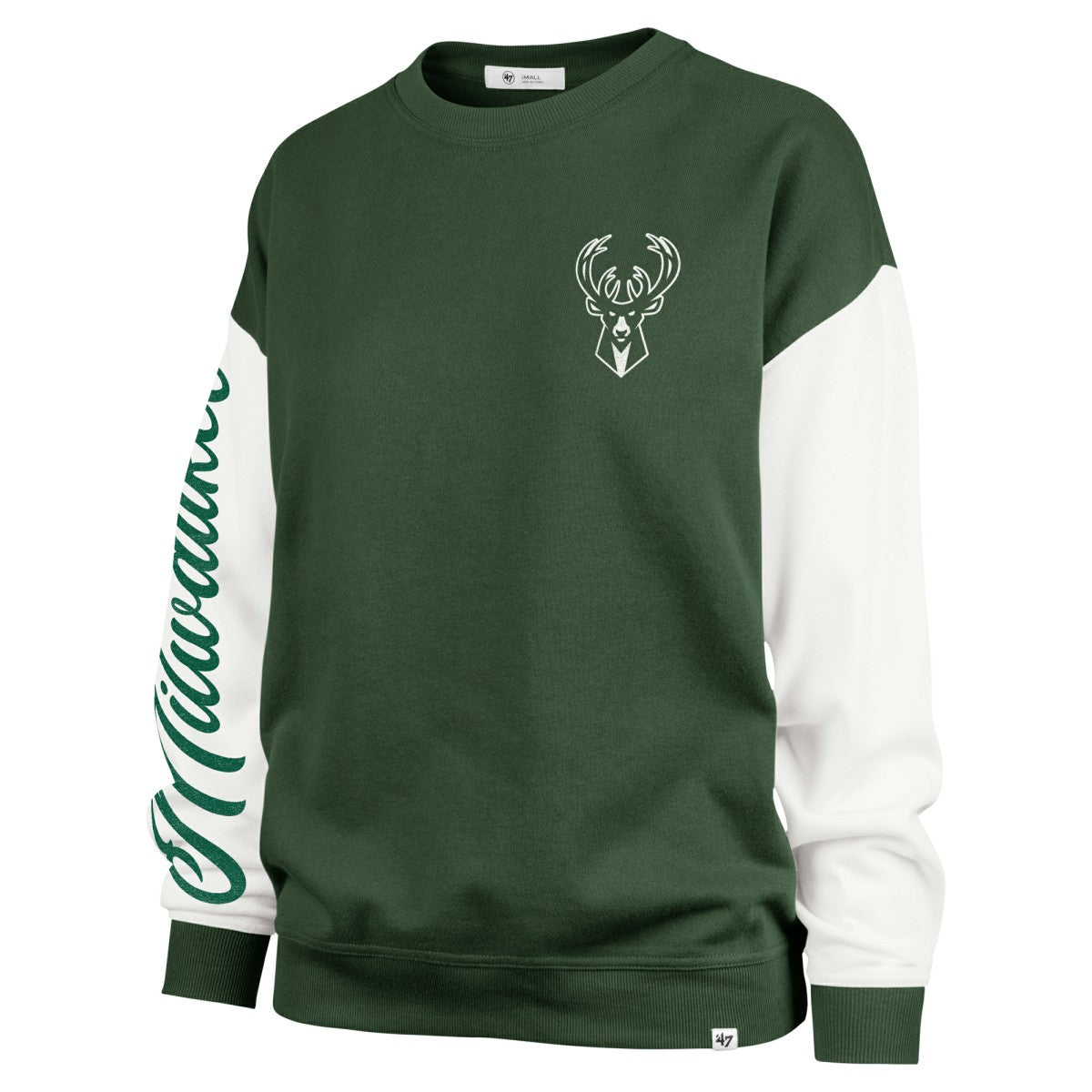 NBA Milwaukee Bucks '47 Women's Rise Andie Oversized Pullover Sweatshirt