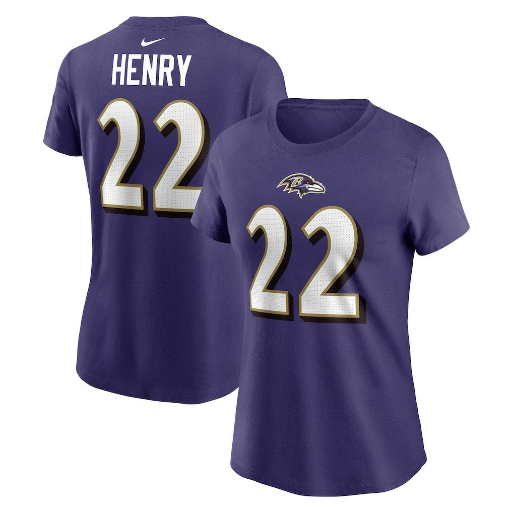 Derrick Henry  Women's Player Name & Number T-Shirt - Baltimore Ravens