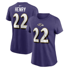 Derrick Henry  Women's Player Name & Number T-Shirt - Baltimore Ravens