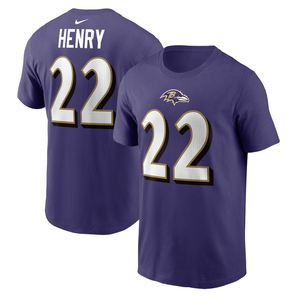 Derrick Henry  Player Name & Number T-Shirt - Baltimore Ravens