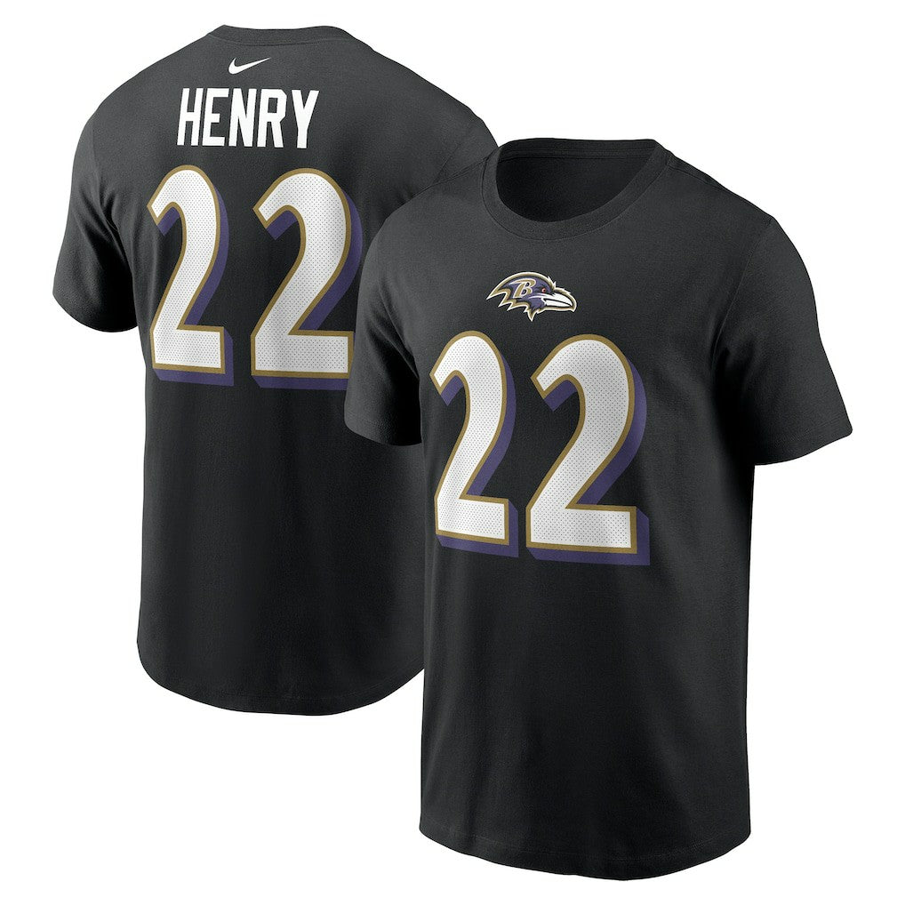 Derrick Henry  Player Name & Number T-Shirt - Baltimore Ravens