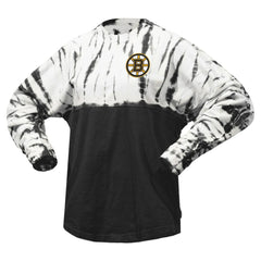 NHL Black Boston Bruins Spirit Jersey Unisex Crystal Half Dye Long Sleeve T-Shirt