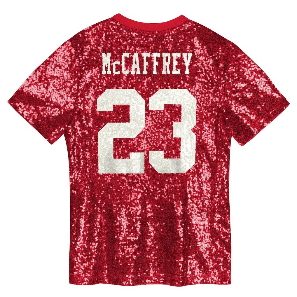 Christian McCaffrey  Women's Player Name & Number V-Neck Fashion Jersey - San Francisco 49ers