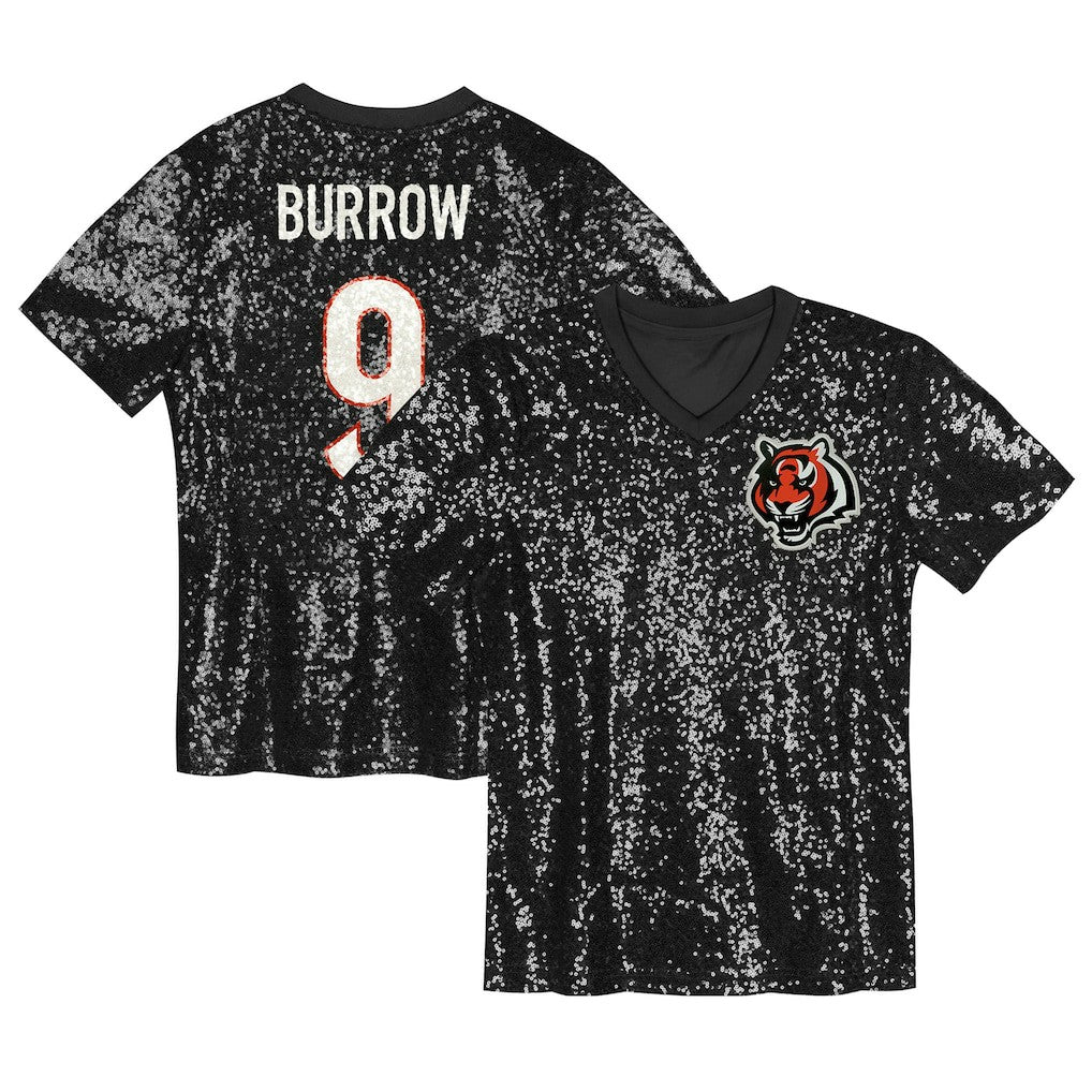 Joe Burrow  Women's Player Name & Number V-Neck Fashion Jersey - Cincinnati Bengals