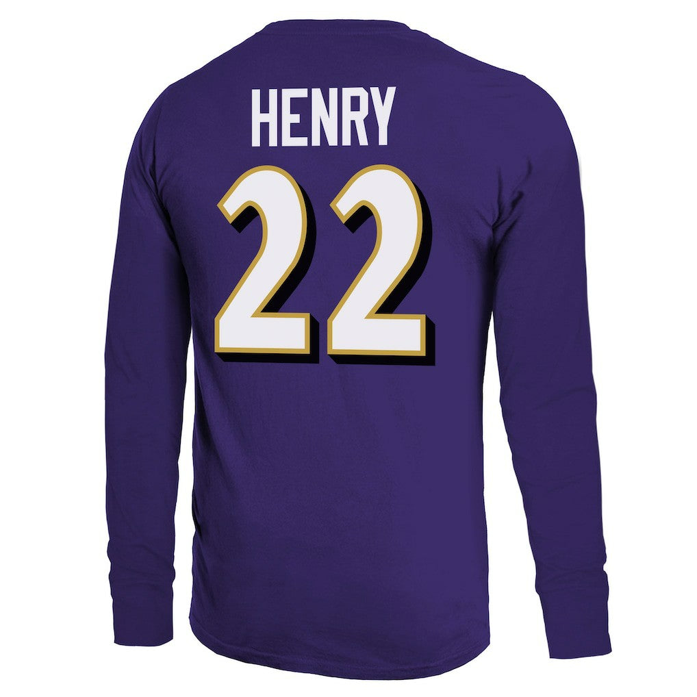Derrick Henry  Majestic Threads Name & Number Long Sleeve T-Shirt - Baltimore Ravens