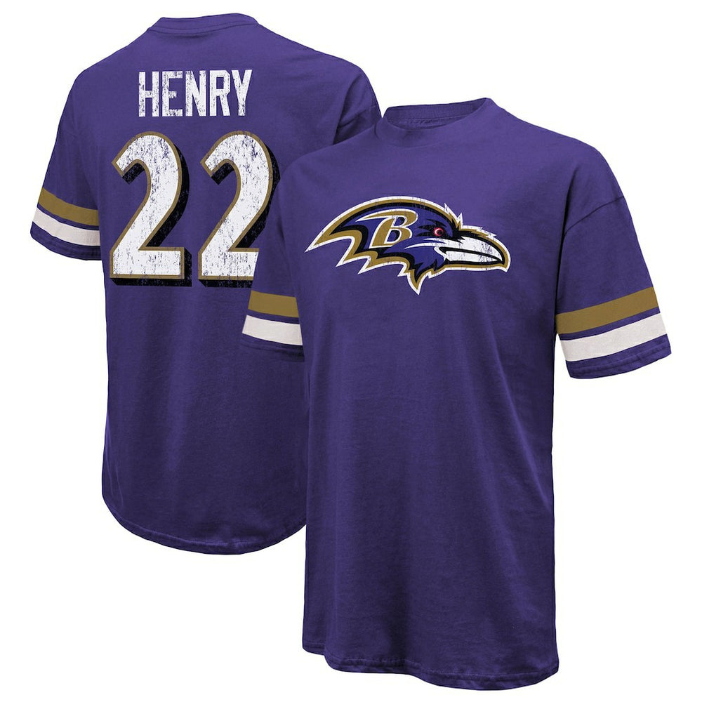 Derrick Henry  Majestic Threads Name & Number Oversized T-Shirt - Baltimore Ravens