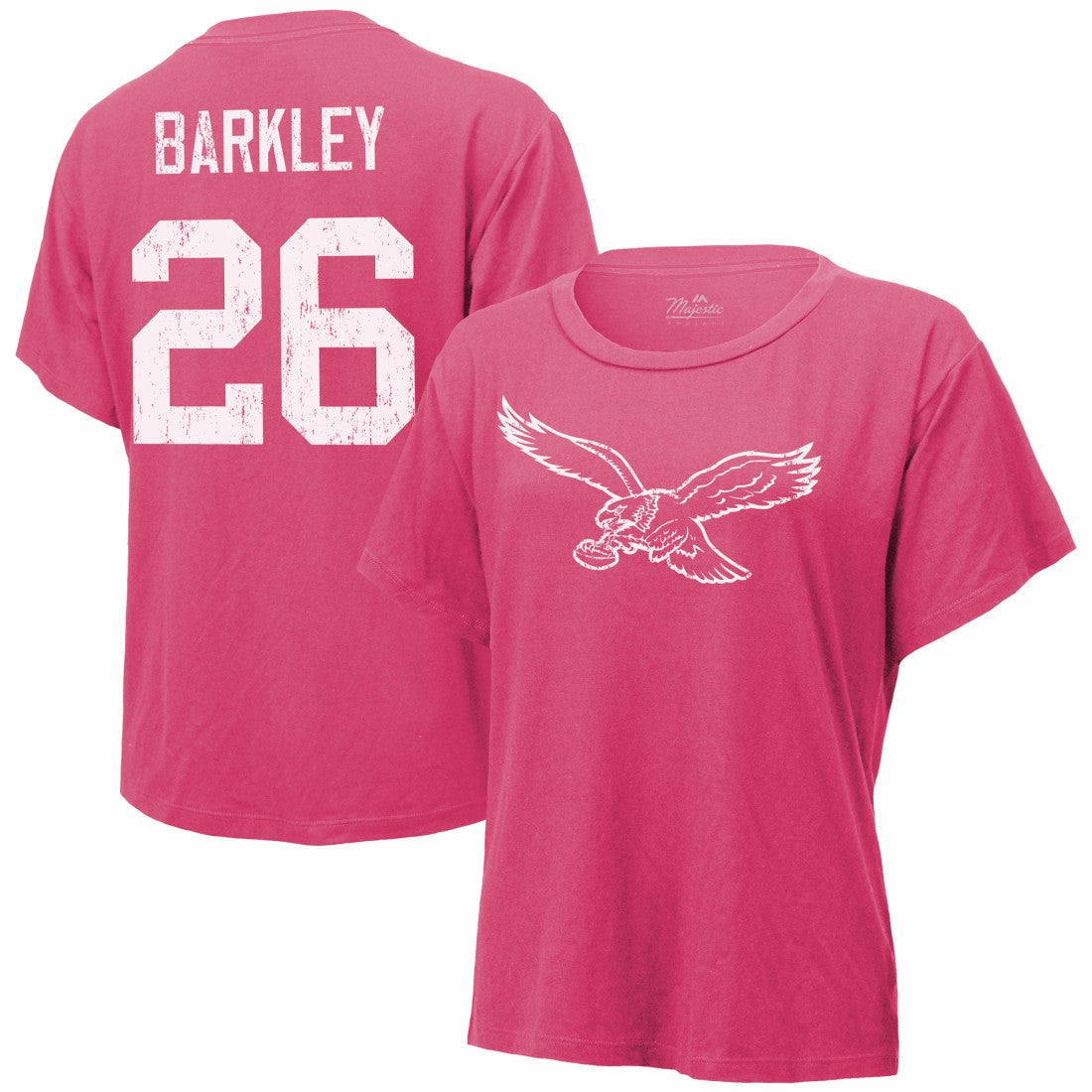 Saquon Barkley  Majestic Threads Women's Name & Number T-Shirt - Philadelphia Eagles