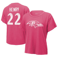 Derrick Henry  Majestic Threads Women's Name & Number T-Shirt - Baltimore Ravens