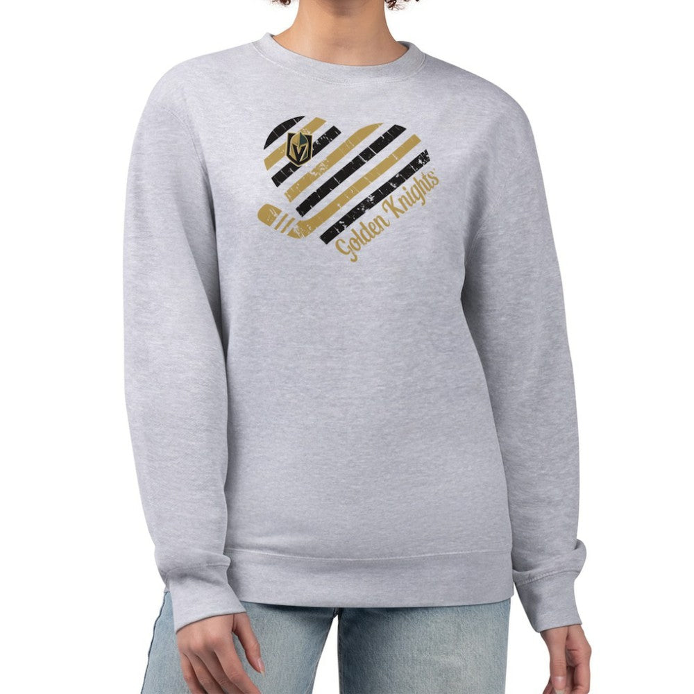 NHL Heather Gray Vegas Golden Knights G-III 4Her by Carl Banks Women's Heart Graphic Pullover Sweatshirt