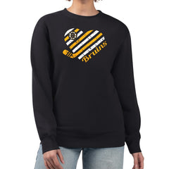 NHL Black Boston Bruins G-III 4Her by Carl Banks Women's Heart Graphic Pullover Sweatshirt