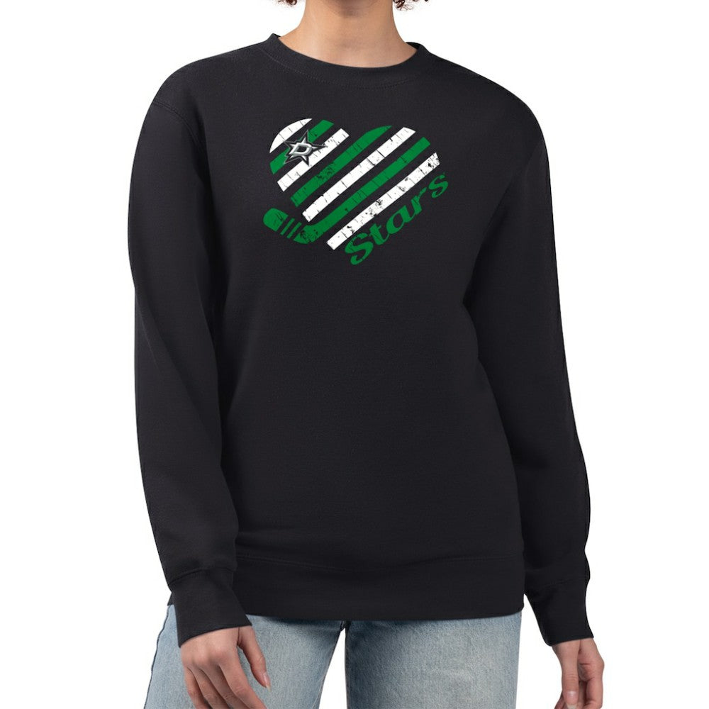 NHL Black Dallas Stars G-III 4Her by Carl Banks Women's Heart Graphic Pullover Sweatshirt
