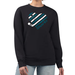 NHL Black San Jose Sharks G-III 4Her by Carl Banks Women's Heart Graphic Pullover Sweatshirt