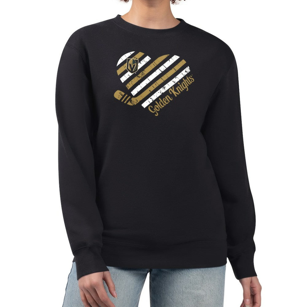 NHL Black Vegas Golden Knights G-III 4Her by Carl Banks Women's Heart Graphic Pullover Sweatshirt
