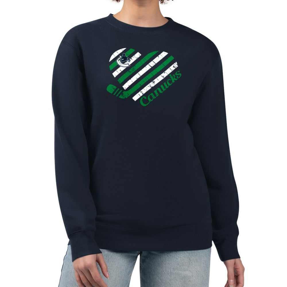 NHL Navy Vancouver Canucks G-III 4Her by Carl Banks Women's Heart Graphic Pullover Sweatshirt