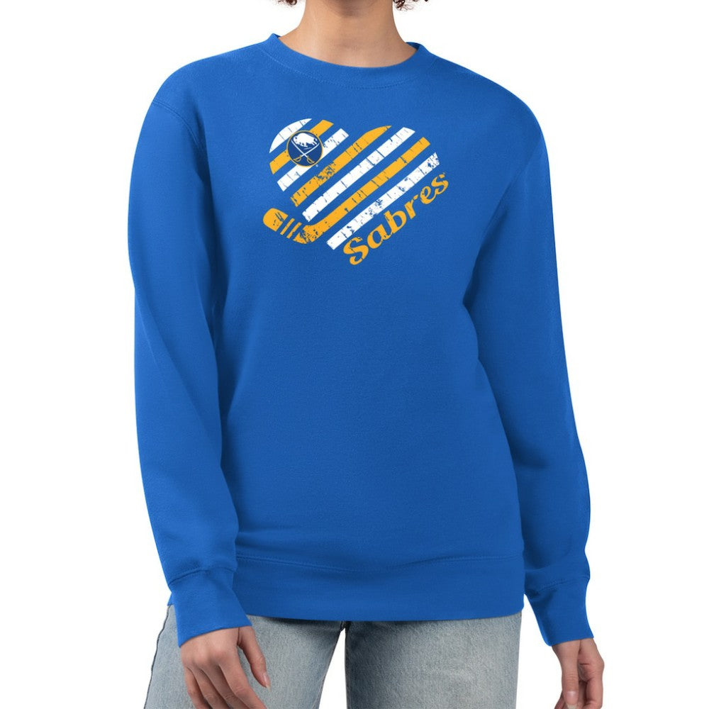 NHL Royal Buffalo Sabres G-III 4Her by Carl Banks Women's Heart Graphic Pullover Sweatshirt