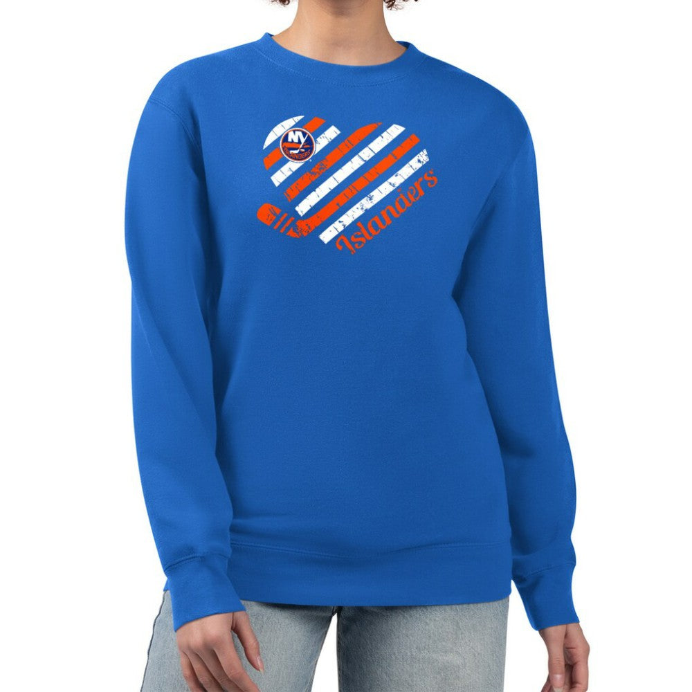 NHL Royal New York Islanders G-III 4Her by Carl Banks Women's Heart Graphic Pullover Sweatshirt