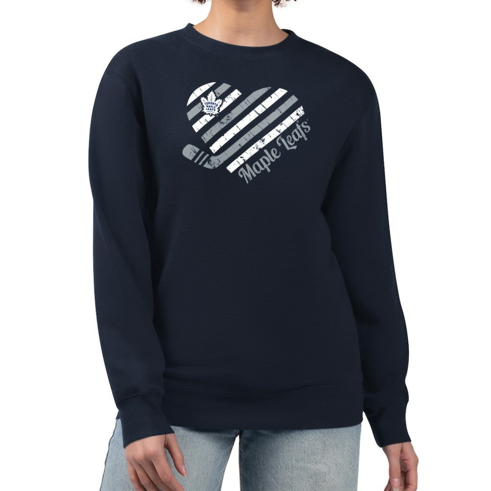 NHL Navy Toronto Maple Leafs G-III 4Her by Carl Banks Women's Heart Graphic Pullover Sweatshirt