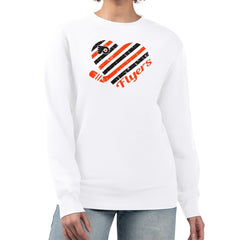 NHL White Philadelphia Flyers G-III 4Her by Carl Banks Women's Heart Graphic Pullover Sweatshirt