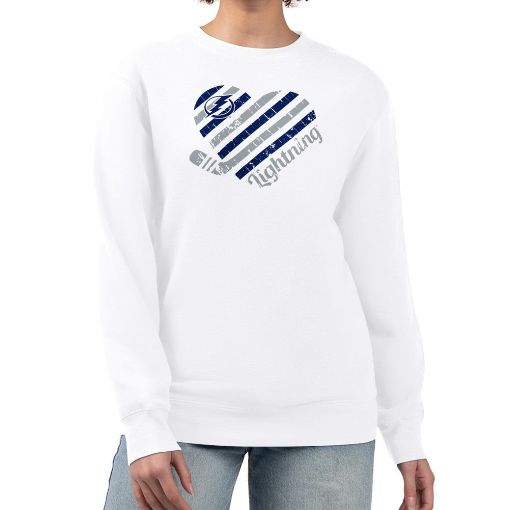 NHL White Tampa Bay Lightning G-III 4Her by Carl Banks Women's Heart Graphic Pullover Sweatshirt