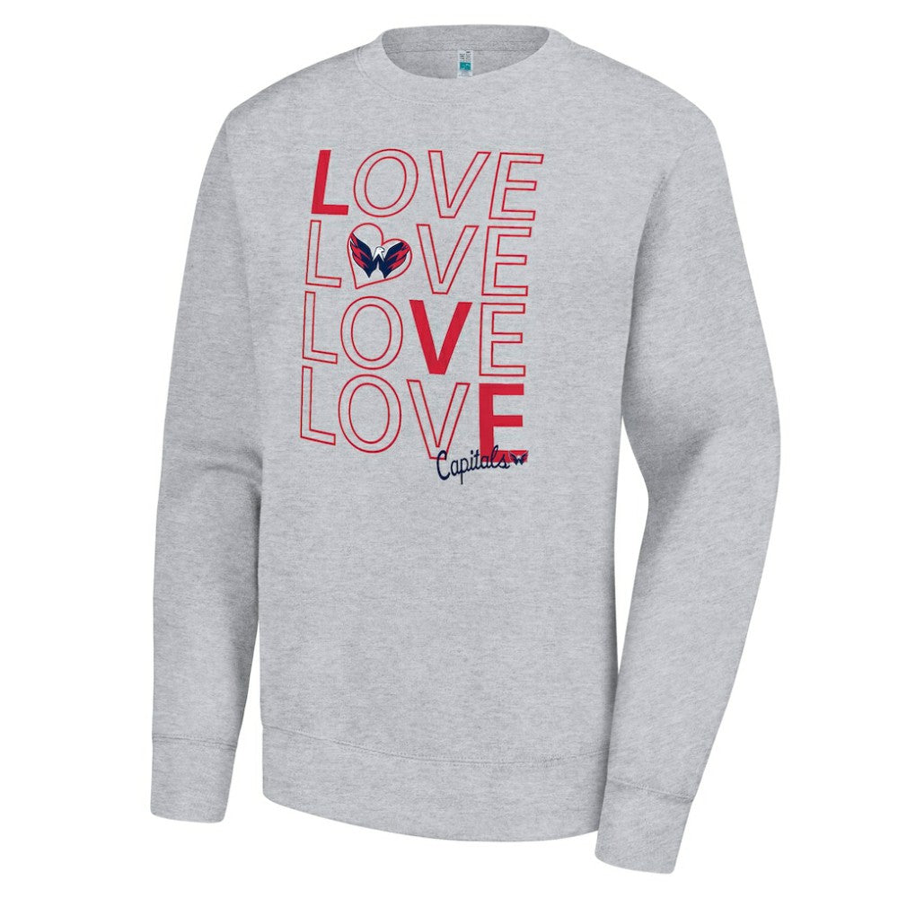 NHL Heather Gray Washington Capitals G-III 4Her by Carl Banks Women's Lots Of Love Team Logo Graphic Pullover Sweatshirt