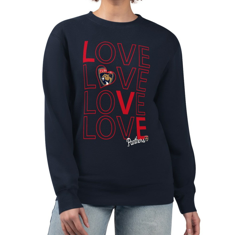 NHL Navy Florida Panthers G-III 4Her by Carl Banks Women's Lots Of Love Team Logo Graphic Pullover Sweatshirt